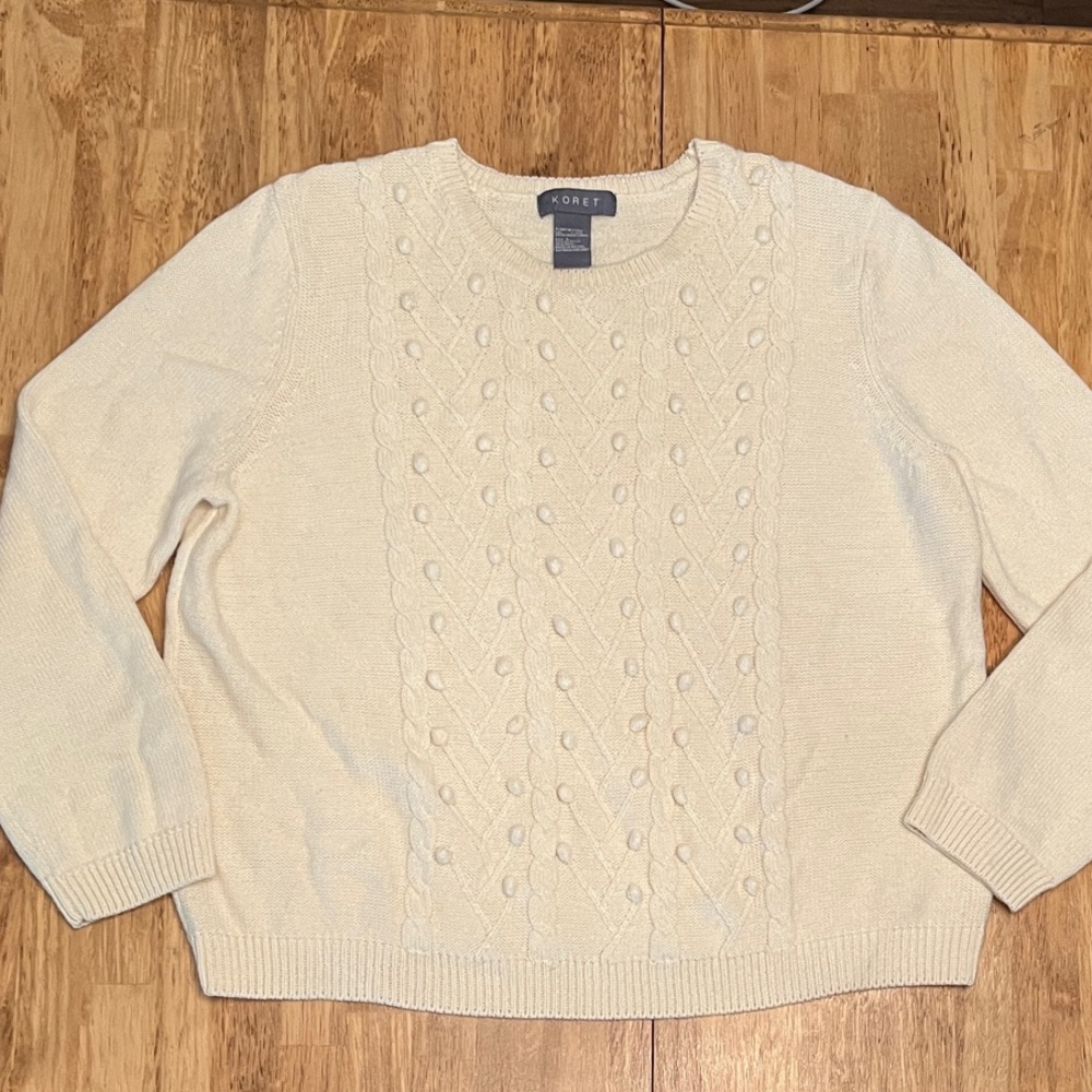 Koret Women's Cream Cable Knit Sweater